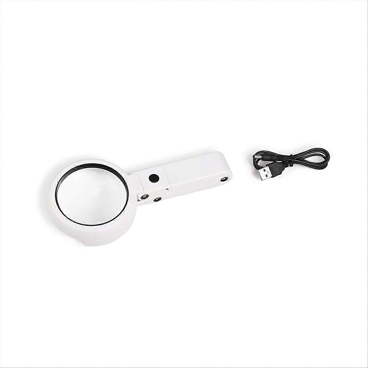 Portable Foldable Magnifier with 8LED Light 5X/11X Handheld Magnifier