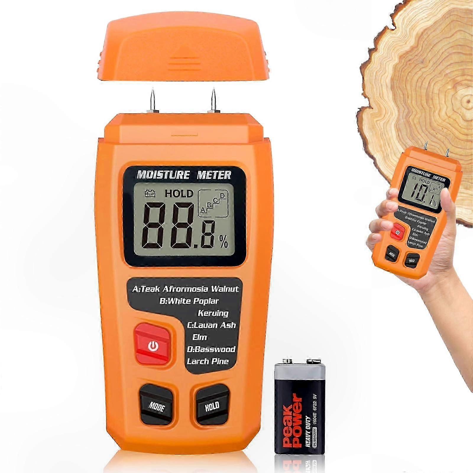 Moisture Meter for Wood, Backlit LCD Firewood Tester