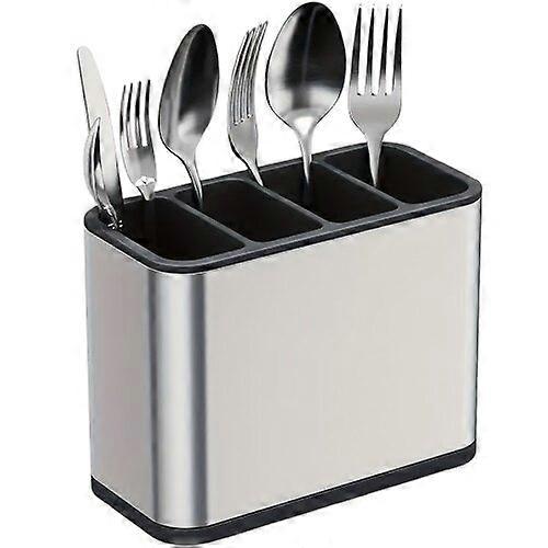 Tableware Storage Rack Stainless Steel Rustproof Multi Compartment Kitchen Counter Organizer