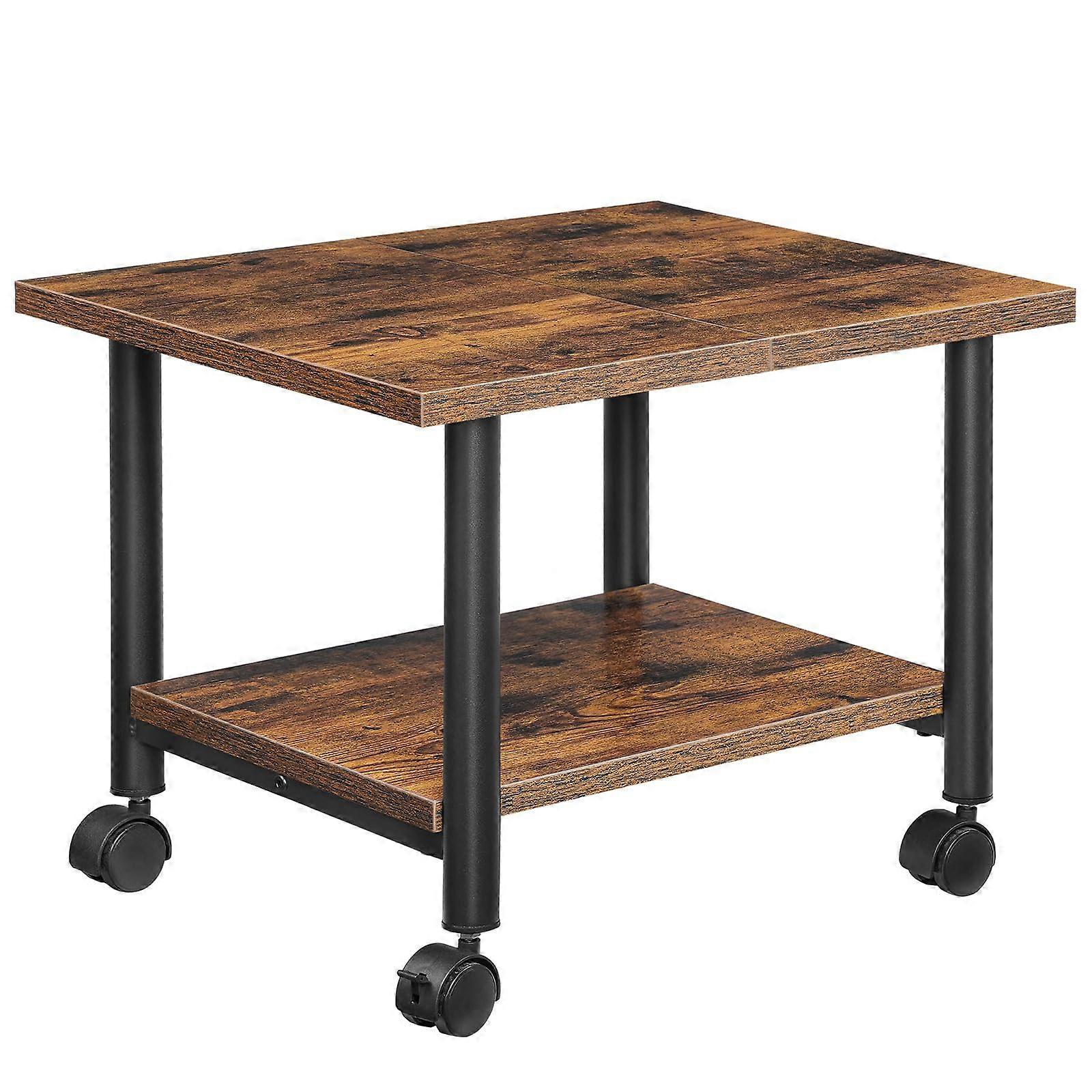 2 Tier Printer Stand with Storage, Mobile Printer Cart with Wheels for Home Office