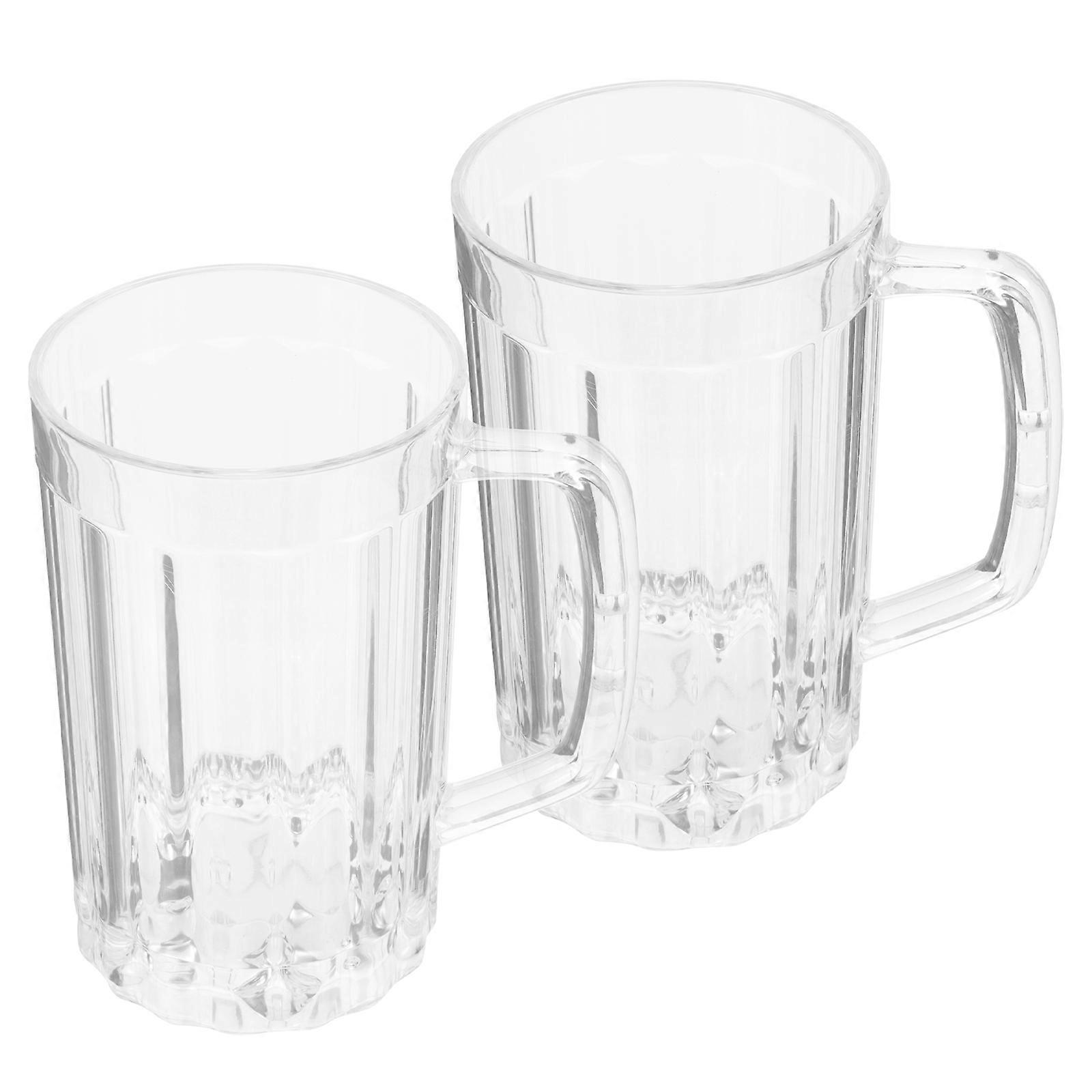 Beer Cup Transparent Reusable Reusable Mug for Drinking 2Pcs 500Ml Practical for Home