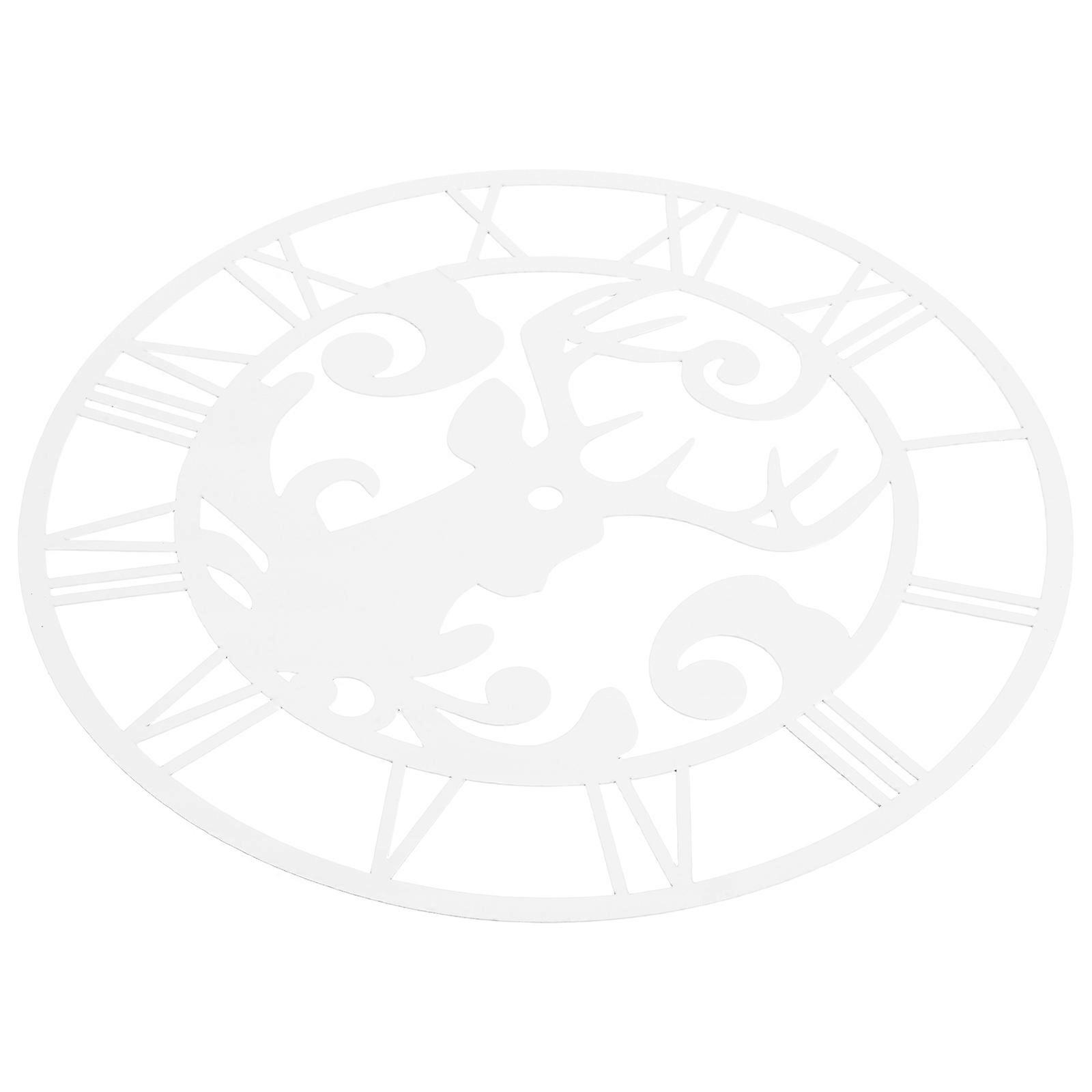 Acrylic Wall Decor Reindeer Mirror Clock Sticker Round