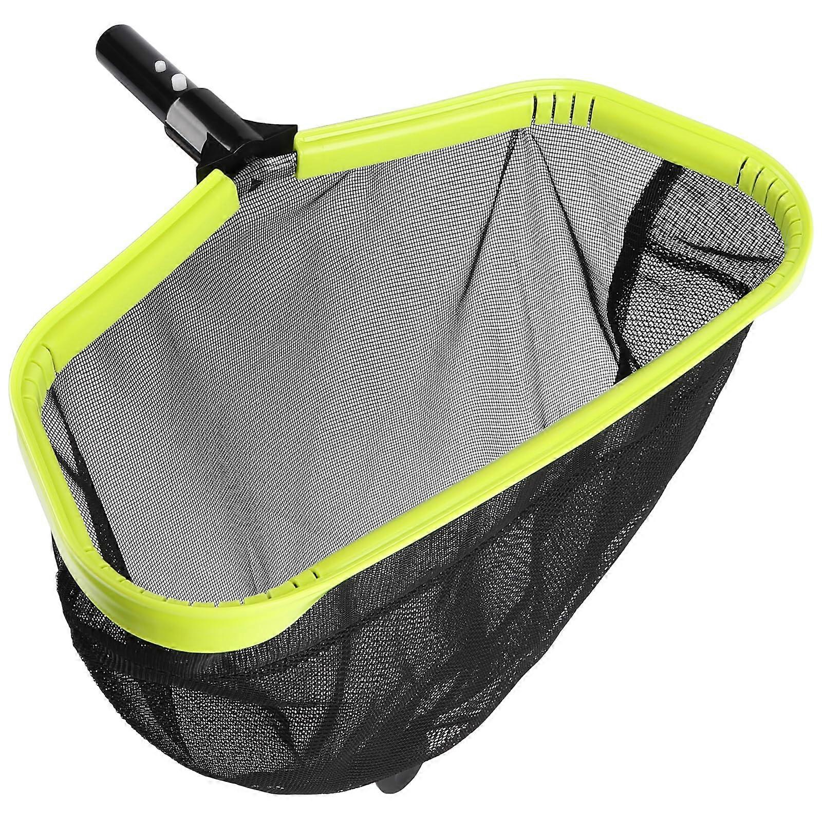 DoubleLayer Deep Bag Pool Skimmer Net with Reinforced Frame, Fine Mesh Leaf Rake for Pools