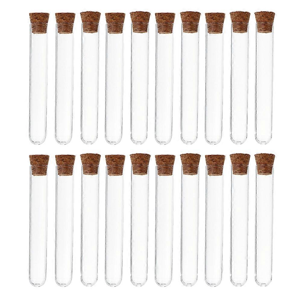 Clear Storage Tubes Plastic Test Tubes with Cork Stopper for Storage 50Pcs