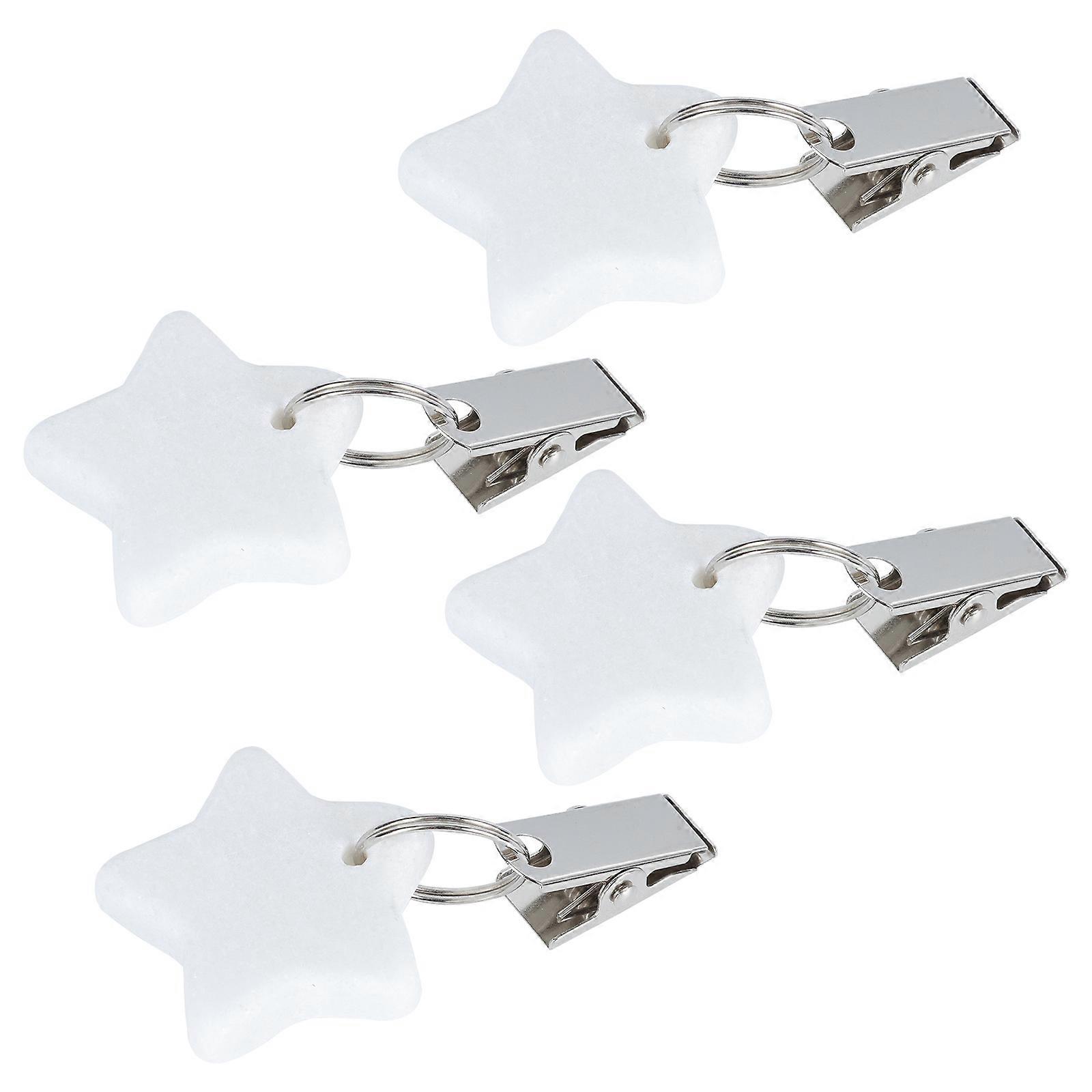 Tablecloth Marble Pendant Shape for Tablecloth with Metal Clip 4Pcs