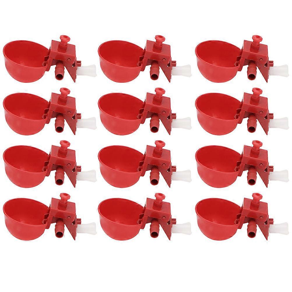Bird Waterer Plastic Feeder for Drinking Use 12Pcs Portable Quail Accessory