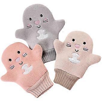3Pcs Cartoon Bath Glove Adorable Bathing Glove Reusable Exfoliating Glove Unisex Bath Mitten