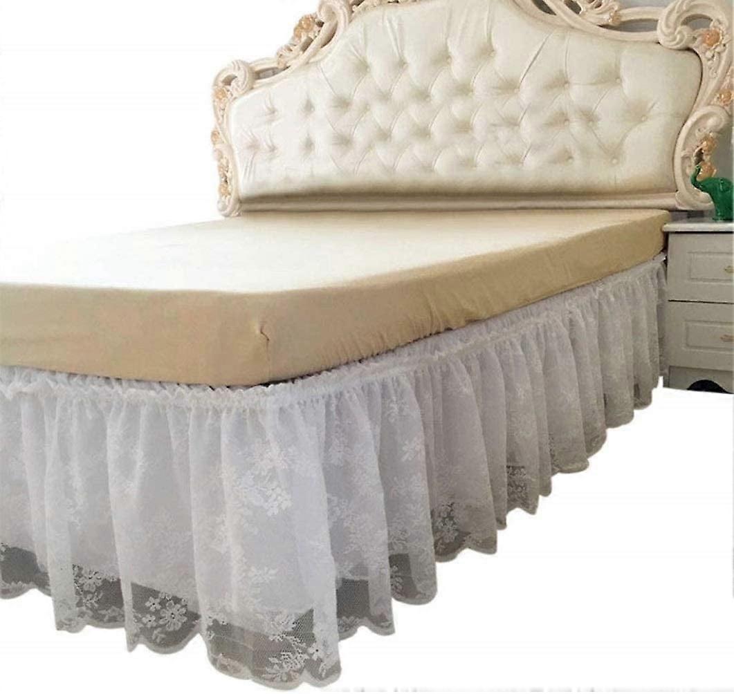 White Ruffled Bed Skirt, Queen