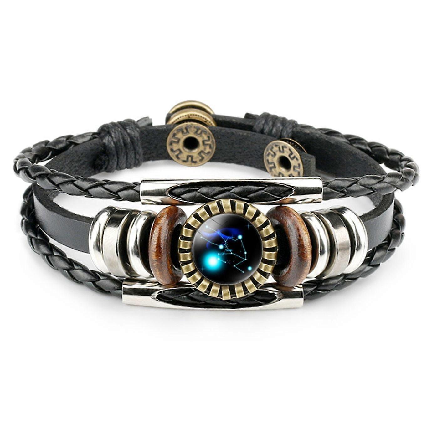 Adjustable Constellation Leather Bracelet, 12-Pack