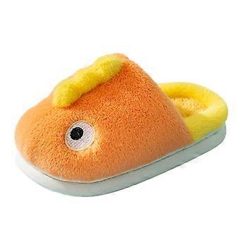 Pantoffels voor kinderen, meisjes, warme winterpantoffels voor thuis, warme 3D cartoon pantoffels met Meng Meng dierenmotief, pantoffels voor jongens, maat 2, pluizig, 9-10 jaar