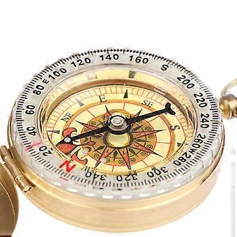 Camping Hiking Pocket Brass Golden Compass Portable Compass Navigation Outdoor