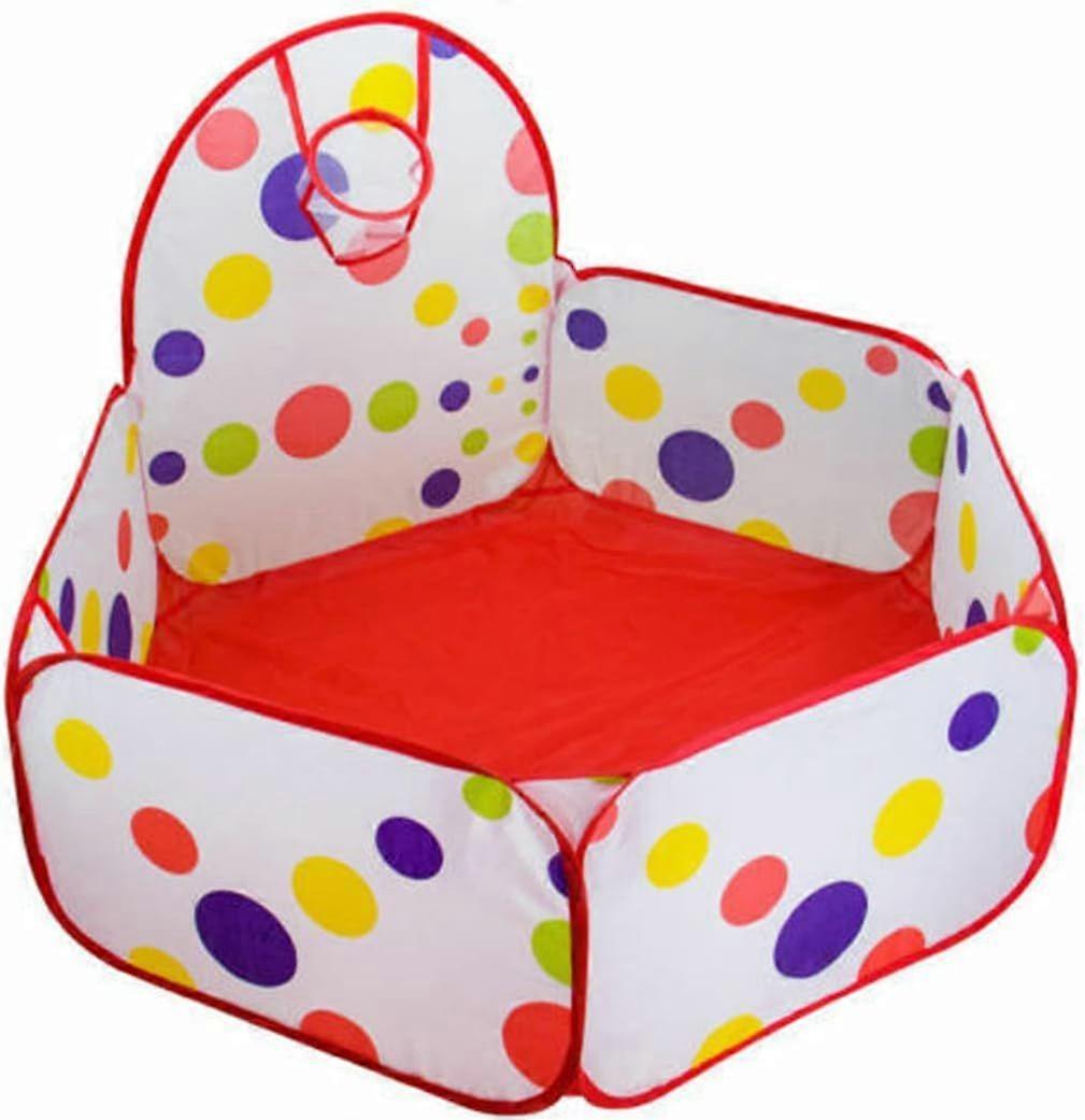 Hexagonal Pop-up Ball Pit - Multicolor Dots Design - Without the Balls