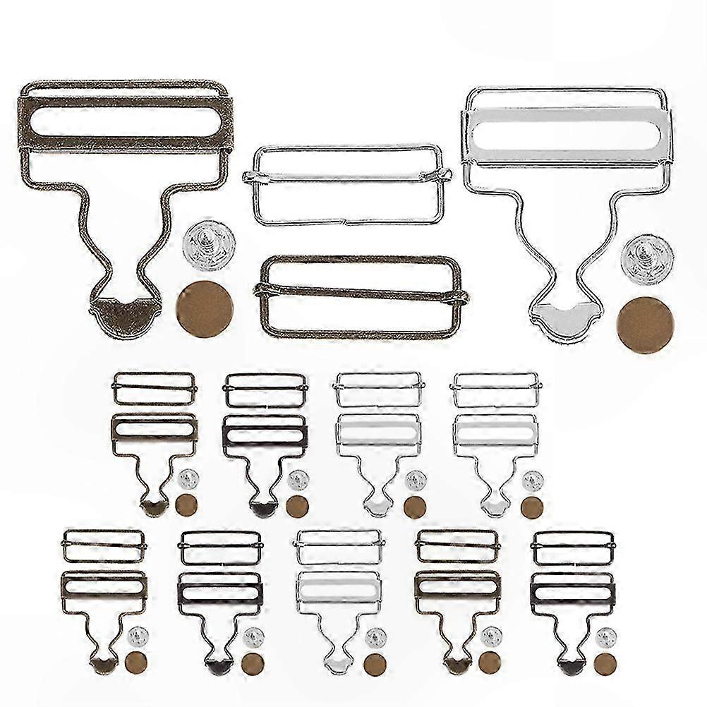 Durable Adjustable Buckles for Overalls 12-Pack Iron Suspender Clips