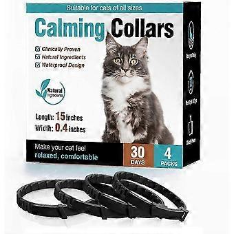 4 collares calmantes con feromonas para perros y gatos. Collar ajustable y cómodo para aliviar la ansiedad de cachorros, gatitos y mascotas grandes. Accesorios xepa