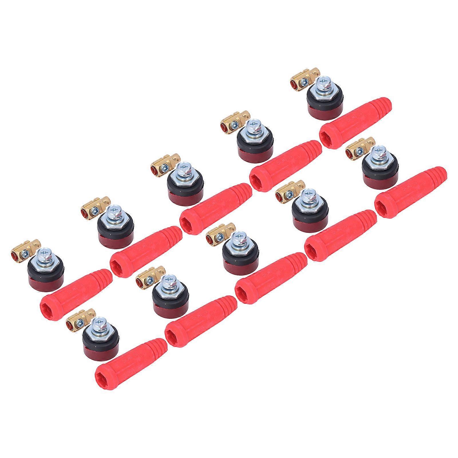 10Set Welding Cable Panel Connector Rubber Brass European Welding Machine Quick Plug Socket