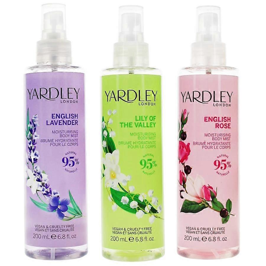 Yardley 200ml Body Mists (3 Pack)