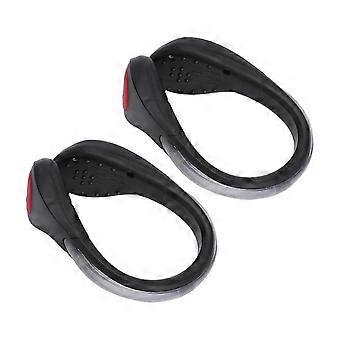 Luzes de LED pretas para presilha de sapato, conjunto de 4 unidades, para corrida, ciclismo e caminhada noturnas.
