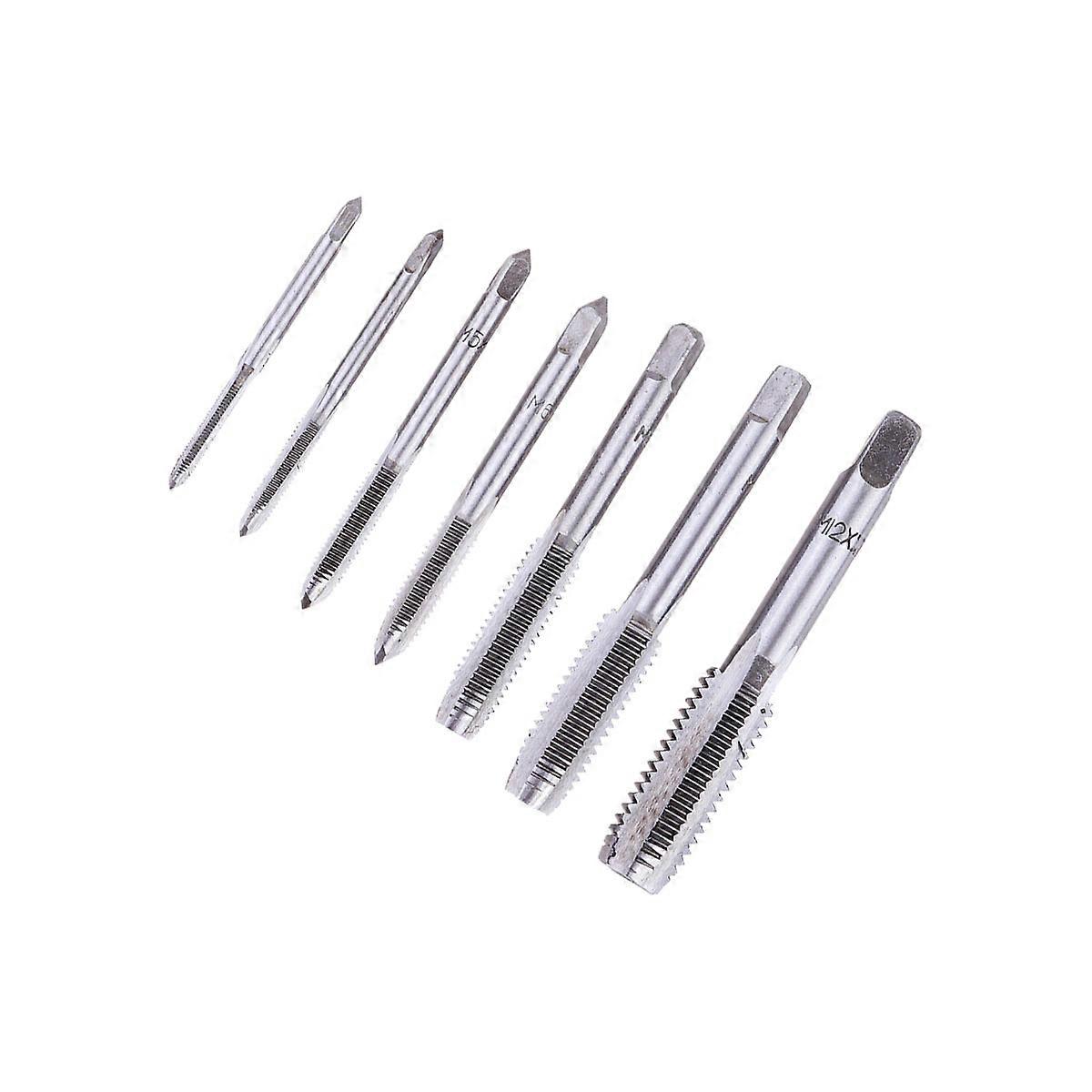 Thread Screw Tap Drill Set for Metalworking 7Pcs Straight Fluted Taps