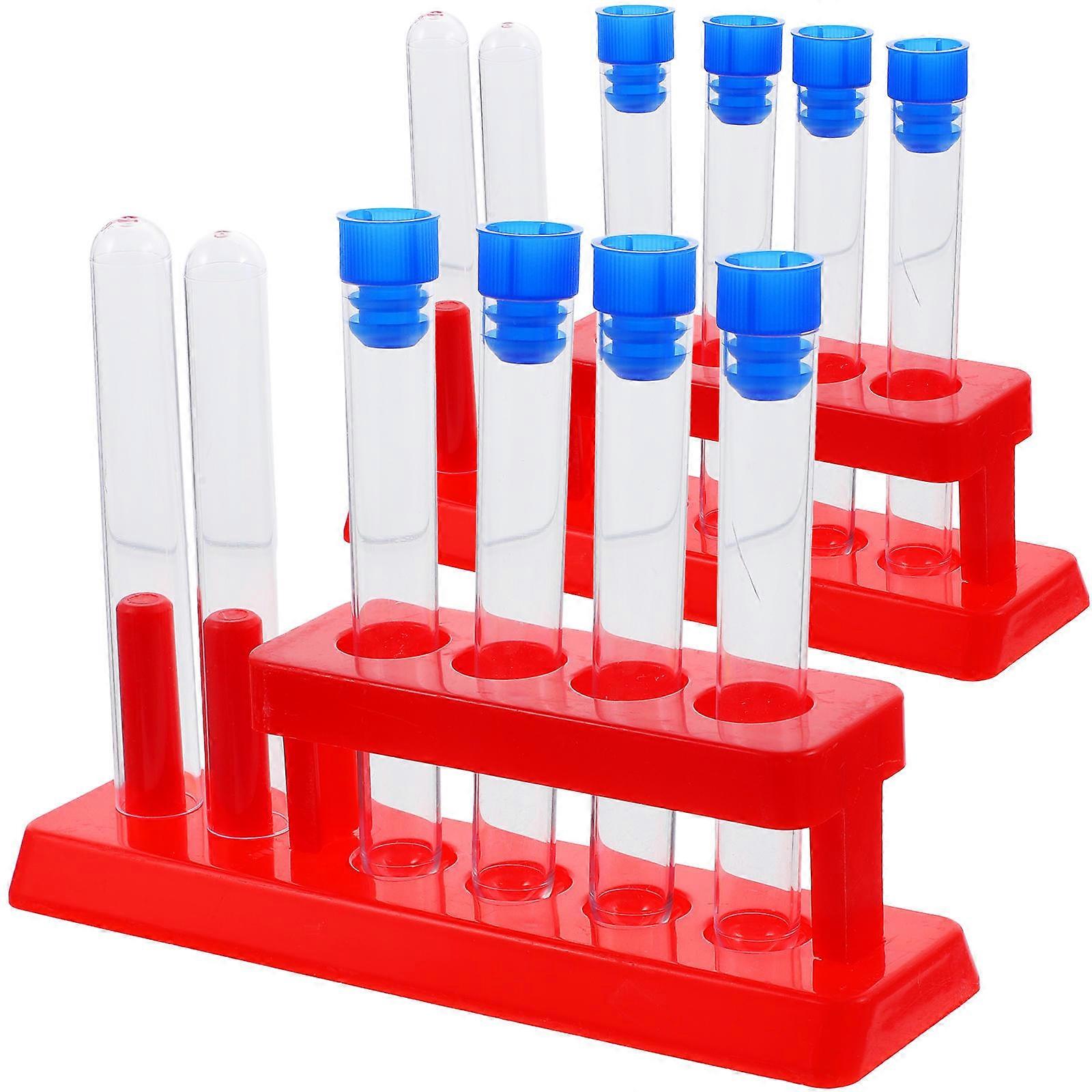 1 Set Laboratory Testing Tubes Experiment Vials Liquid Tubes with Storage Rack