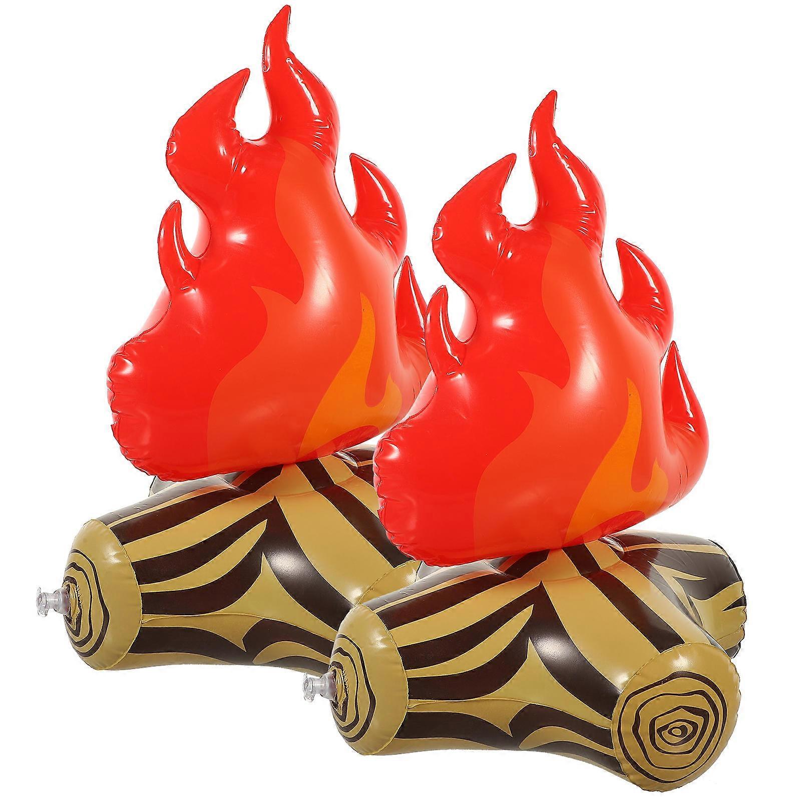 PVC Inflatable Campfire Prop for Camping Party Use 4Pcs