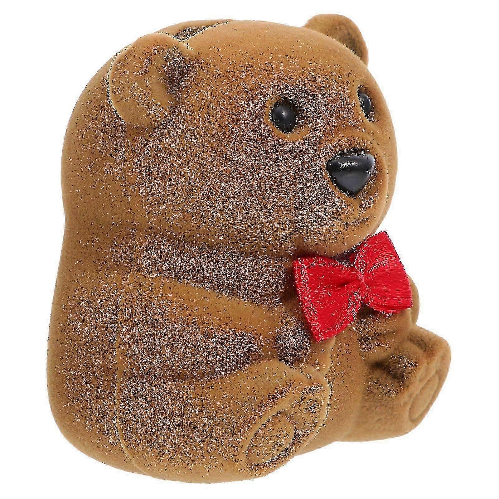 SZW-1pc Simulate Bear Shape Ring Boxes Creative Engagement Valentine's Day Ring Case
