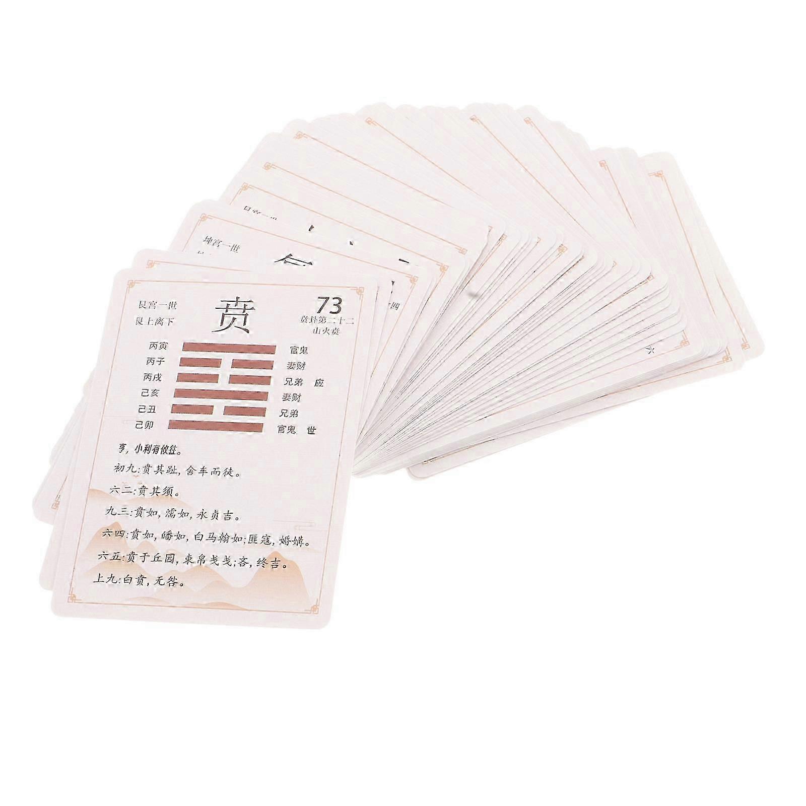 64Pcs I Ching Divination Learning Cards Set