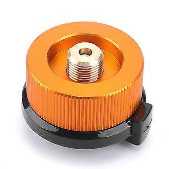 Adapter voor campingfornuis, gasadapter voor gasfles, aluminiumlegering, draagbaar, voor buitenbarbecue en picknick, compatibel met fornuizen en lantaarns, 35x30 mm