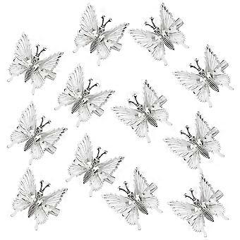 12 Pieces 3D Butterfly Hair Clips Metal Moving Butterfly Hair Barrettes Hair Clamps Pins Claw Clips Cute Butterfly Hair Styling Accessories for Women 