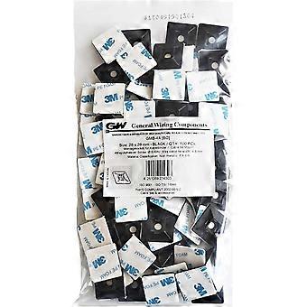 GW Fastener Products USA GMB-4ABC Kabelbinderhalterung Kleber / Schraube für Kabelbinder bis zu 0,19 " breit, 1,1 " L x 1,1 " W, Schwarz, 100 Stück
