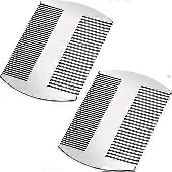 2 pezzi Pettine per portafoglio in argento Pettine per carte di credito in acciaio inossidabile Pettine a doppia azione in acciaio inossidabile Pettine per capelli per taglio e styling dei capelli