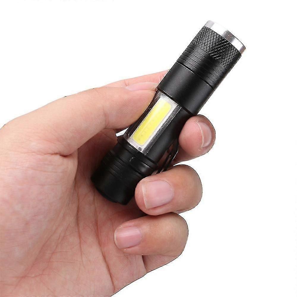 Mini Led Flashlight Telescopic Zoom Cob Side Light