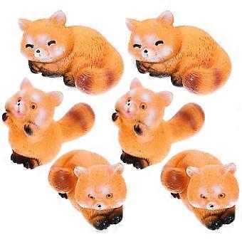 6pcs Miniatur Kleiner Panda Statuen Harz Kleiner Panda Mini Garten Tier Statuen