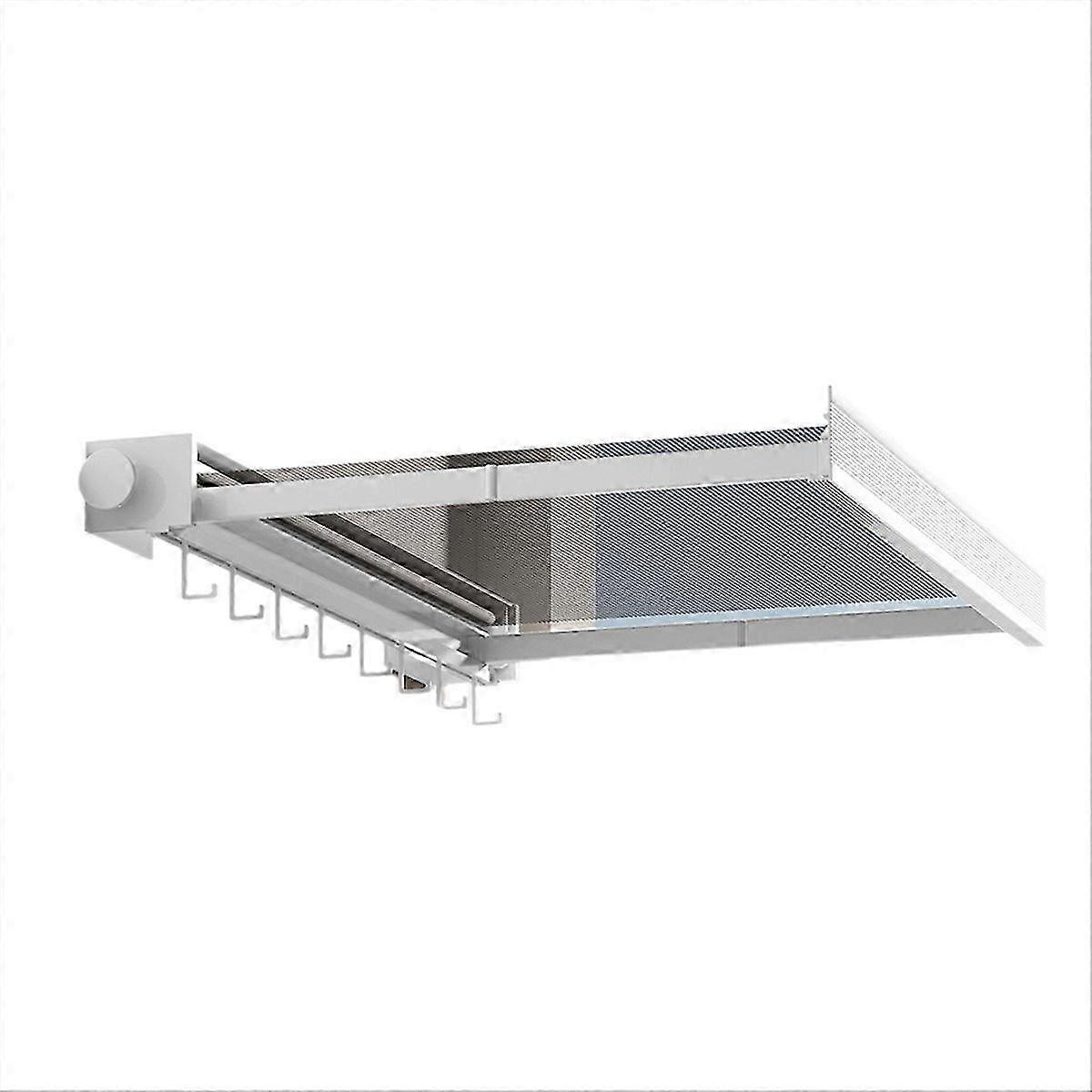 Retractable Folding Clothes Drying Rack,Punch-Free,White