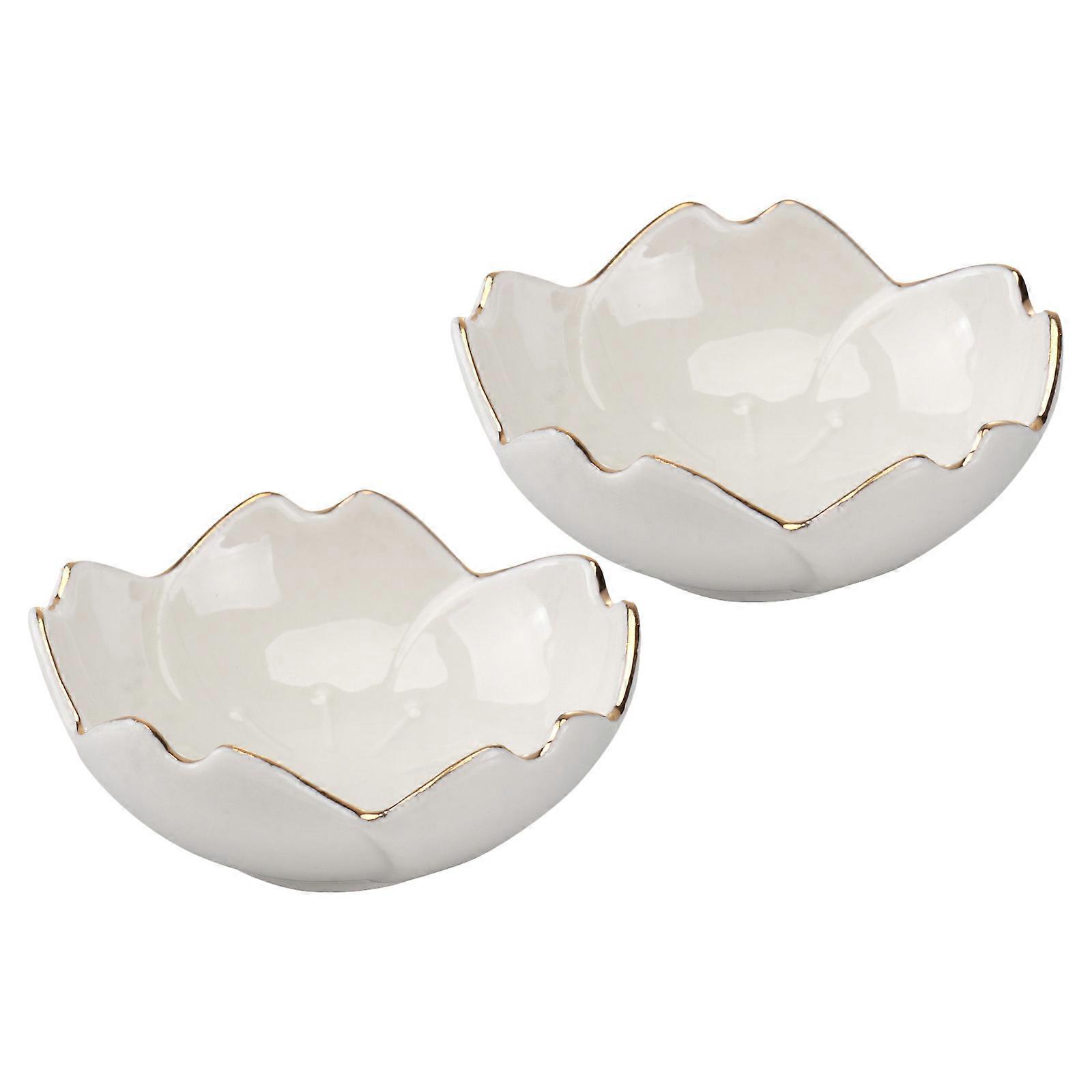 Ceramic Dipping Plates with Flower Pattern for Condiment 16Pcs