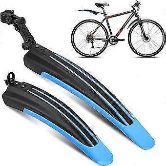 PING-Universal Front & Rear Mud Guard,Full Cover Thicken Widen Adjustable Bike Mudflap, fit for 20/22/24/26 inch MTB Road Bike,Blue