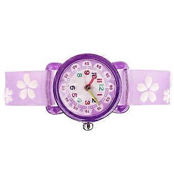 Children's Watches Quartz Watches Kids Learning Time Students Daily Use Purple 1Pcs