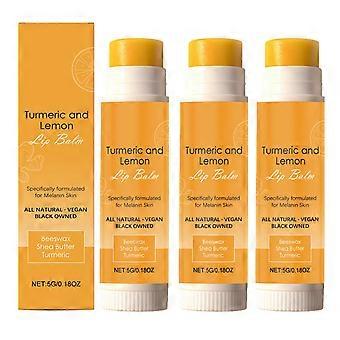 Turmeric Lip Balm and Lemon Scrub Set for Deep Hydration and Gentle Exfoliation for Chapped Lips