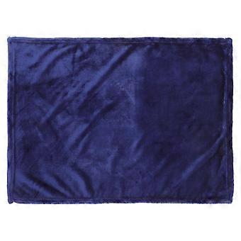 Flannel Pet Bedding Warm Blanket for Pets 2Pcs Dark Blue Cozy Fleece