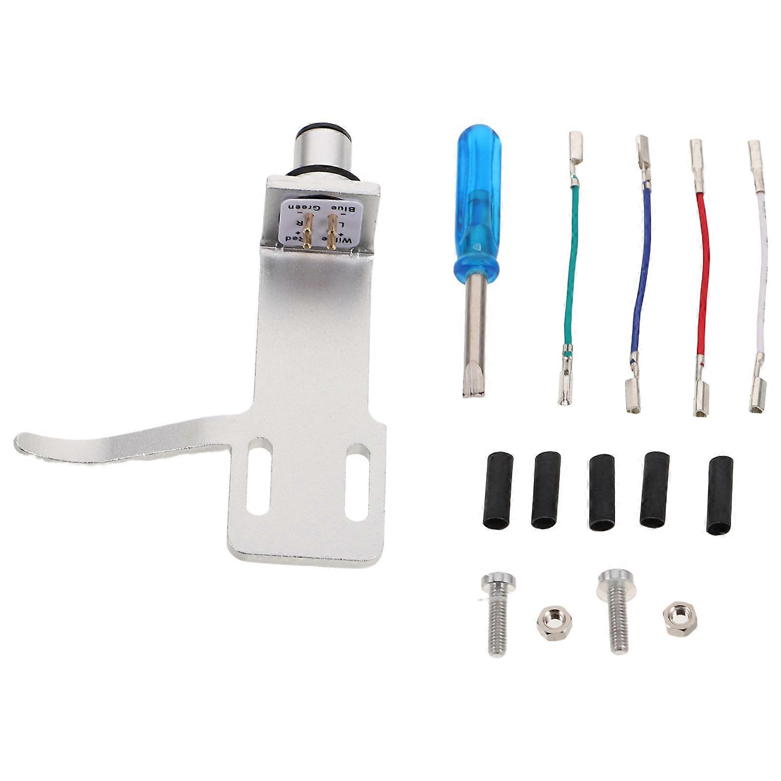 1 Set Turntable Headshell: Universal Turntable Phono Headshell Mount Replacement With Wires For Phonograph
