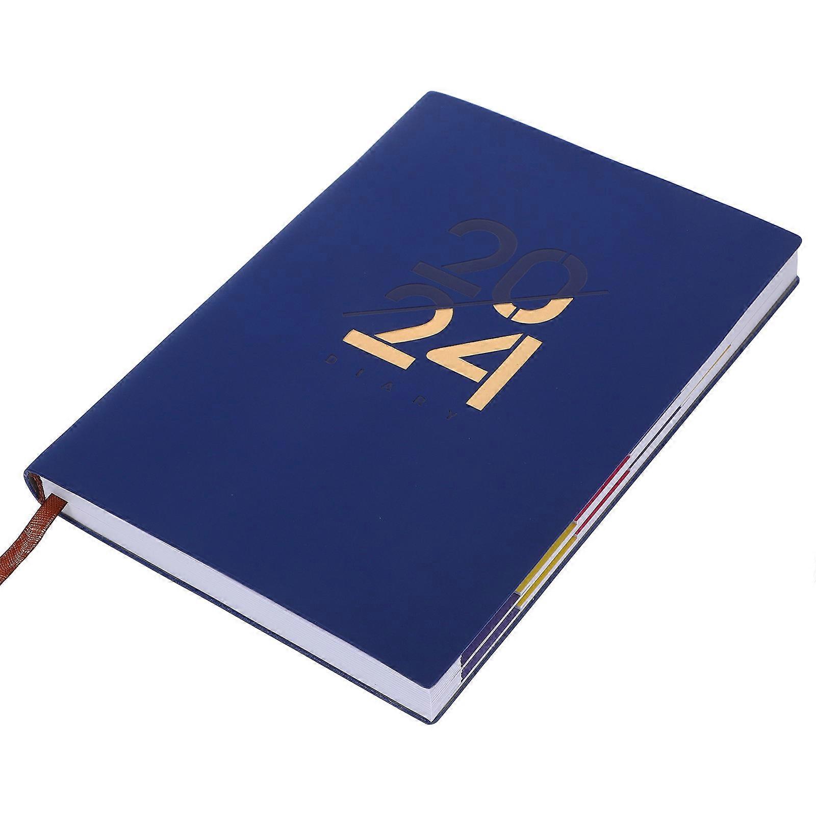 Dark Blue Planner Notepad for 2024 Scheduling with Multifunctional Use