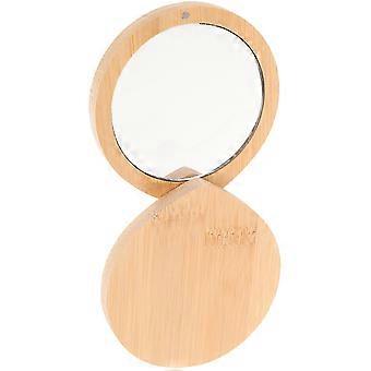 Portable Pocket Mirror for Makeup Use 4Pcs Bamboo Compact Mirror Travel