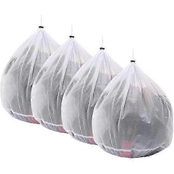 4 laundry net bags with drawstring - 4050cm size.