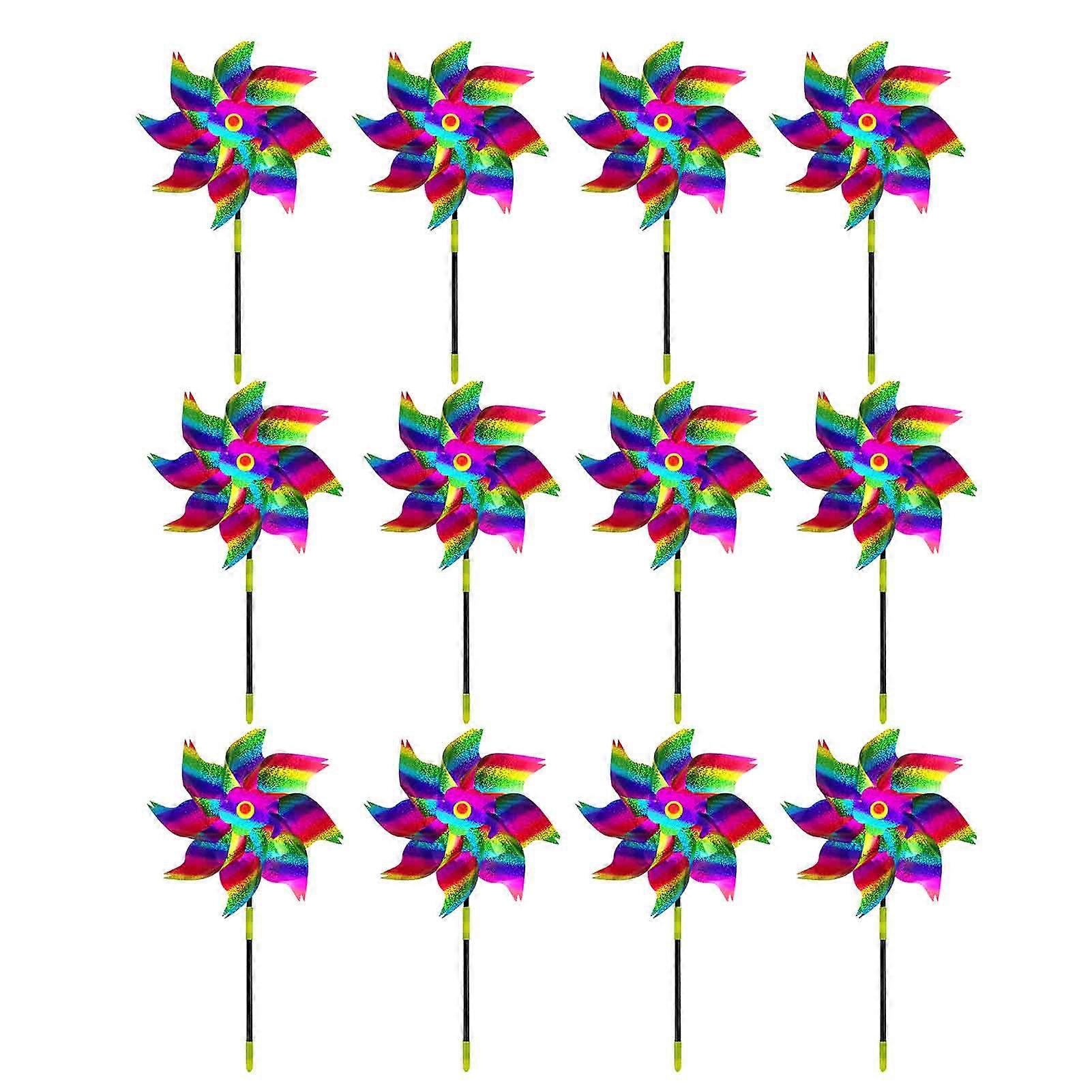 Durable Reflective Pinwheel with Multicolor and Glittery