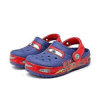 Chinelo infantil com luzes de LED - Sandálias de praia inspiradas no desenho animado Relâmpago McQueen, com sola impermeável e furada, presente perfeito para meninos e meninas.