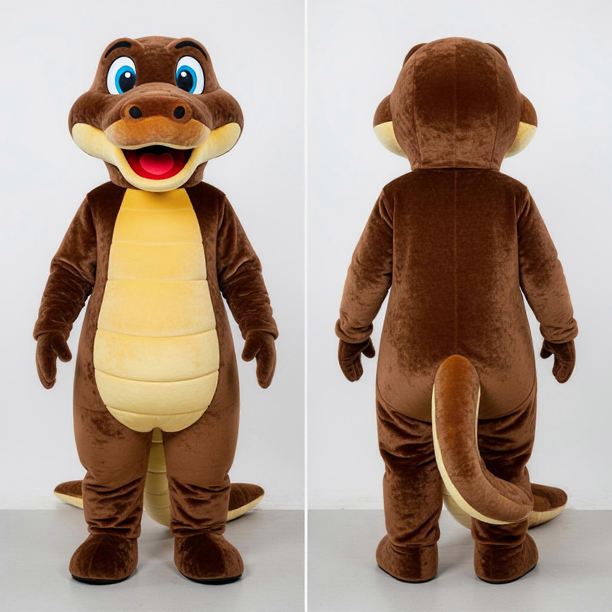 MASTICOT Velvety Brown Coiled Anaconda Mascot