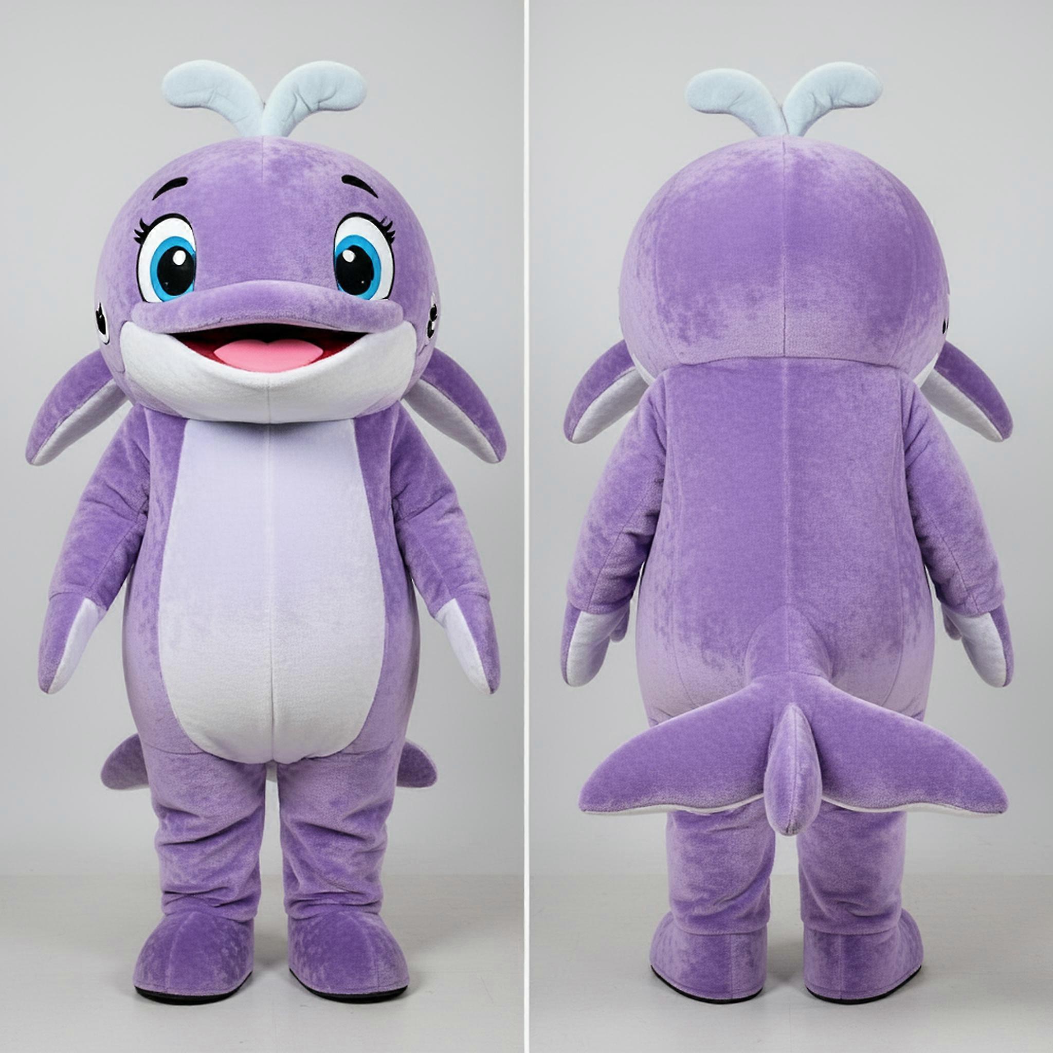 MASTICOT Lavender Broad Shouldered Humpback Whale Mascot