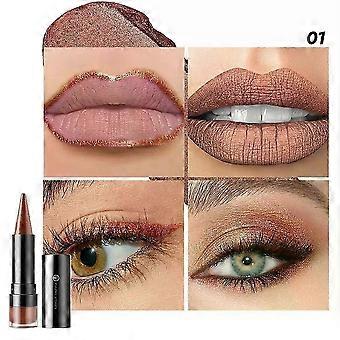 Multi-Use Metallic Glitter Lipstick&Eyeshadow for Women, Smooth Long Lasting Non-Sticky Metalicious Lip Crayon, Lightweight High Impact Shiny Lip Colo