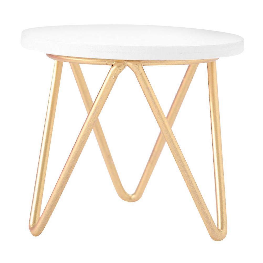 Miniature Side Table Wooden Alloy Decor for Decor
