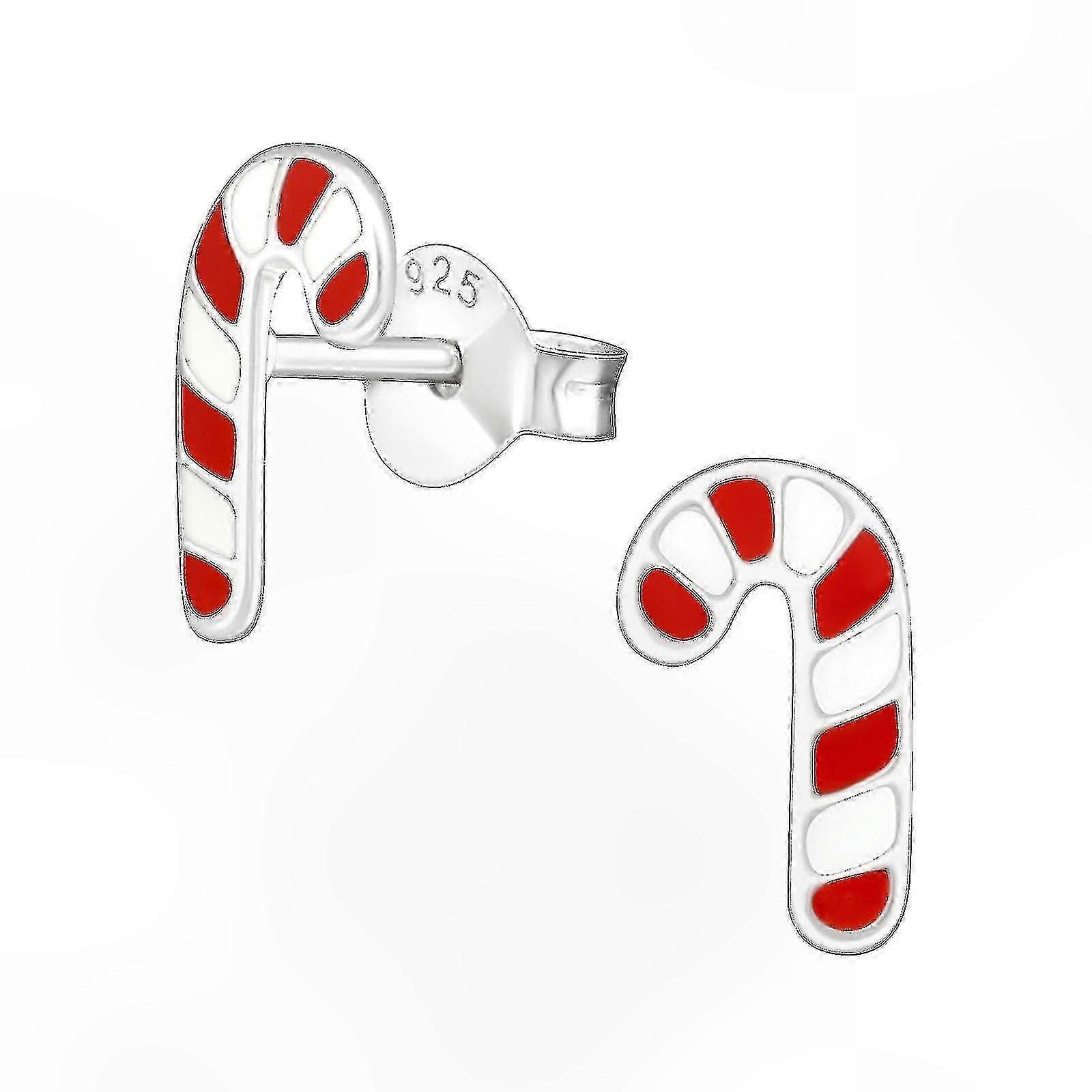Children's Candy Cane Stud Earrings for Christmas