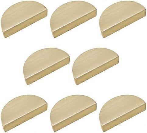 8PCS Half Moon Drawer Pull Brushed Surface Aluminum Alloy Cabinet Pull Half Circle Decorative Knobs Door Knobs (Brushed Gold)
